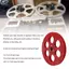 apill Gugxiom 1/4 Cuộn băng trống 7 inch cho TEAC Studer 6 lỗ ABS Thay thế NAB Hub Phụ kiện ghi âm thanh sàn mở Máy nghe nhạc cổ điển (Đỏ)