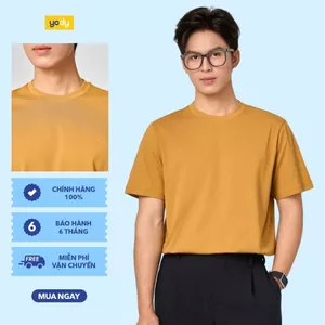 Áo thun nam YODY regular vải mềm mại, co giãn, thông thoáng MCTS26S023