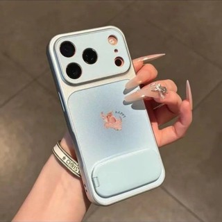 Sơn Dầu Mini Voi Điện Thoại Trường Hợp + Gương Đứng Cho iPhone 17 16 15 14 13 12 11 Pro Max