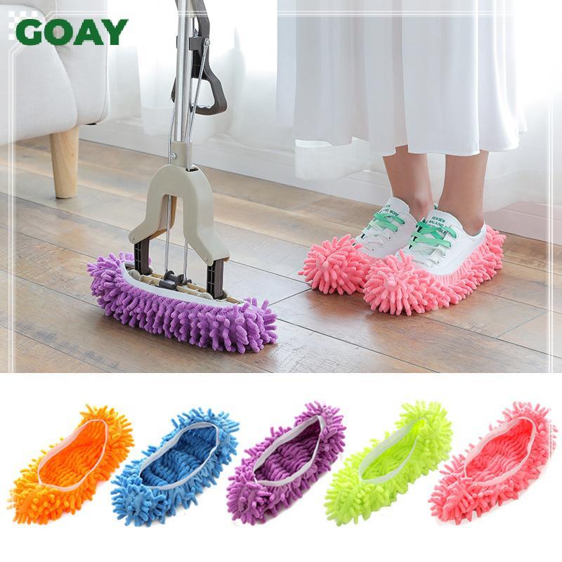 GOAY Bụi Bụi Lau Cây Lau Dép, Đa Chức Năng Có Thể Giặt Được Microfiber Chân Sos Sàn Giày Làm Sạch VN