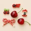 Set Charm Cherry Đỏ Kawaii Cao Cấp, Nơ Hồng Ngọt Ngào, Mèo Đen Dễ Thương, Phụ Kiện Dép Hottrend