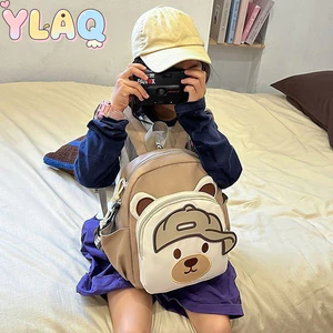 Gấu Dễ Thương Có Mũ Ba Lô Cho Trẻ Em Hoạt Hình Học Tập Đi Du Lịch Daypack Mẫu Giáo Túi Sách