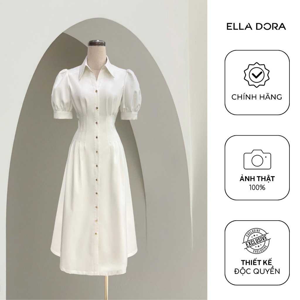 Đồng giá đầm dáng dài nữ ELLA DORA form tôn dáng thanh lịch 5 màu ĐEN/BE/TRẮNG/HỒNG/XANH [M399K]