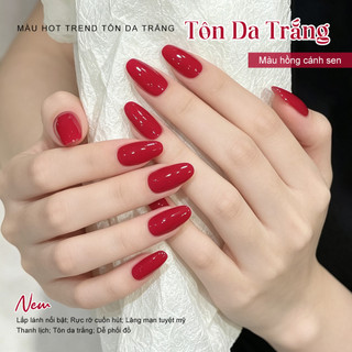 Miss Gooey Sơn móng tay gel màu đỏ hồng xu hướng mùa hè mới năm 2026 kiểu vẽ móng nghệ thuật màu đỏ thanh long tôn dáng và thời thượng.