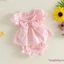 Bộ áo nơ ngắn tay cho bé gái Gingham + Trang phục mùa hè xù