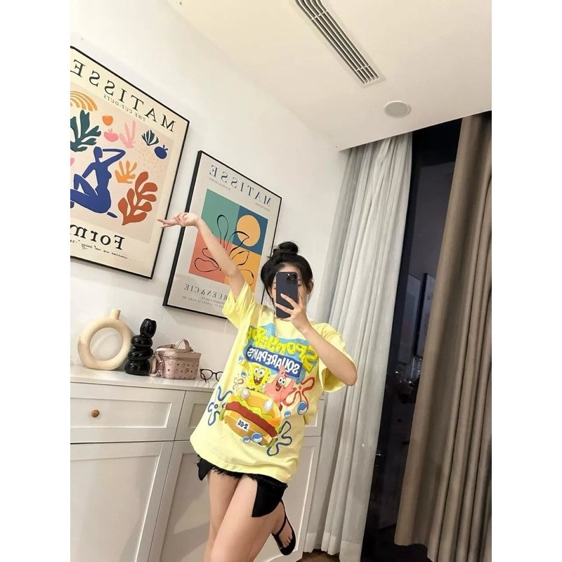 （Giao hàng 24h）Angela Áo phông áo thun bọt biển Vàng Chanh siêu cute