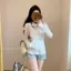 Áo khoác Cardigan nữ dài tay phong cách Hàn Quốc có mũ trùm đầu mùa hè 2026 Slim-Fit