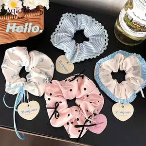 AqToCna 1 Cô Gái Đầu Dây Nơ Dây Buộc Tóc Ruột Lớn Tóc Nữ Scrunchies Phong Cách Hàn Quốc Mũ Tóc Dây AqToCna