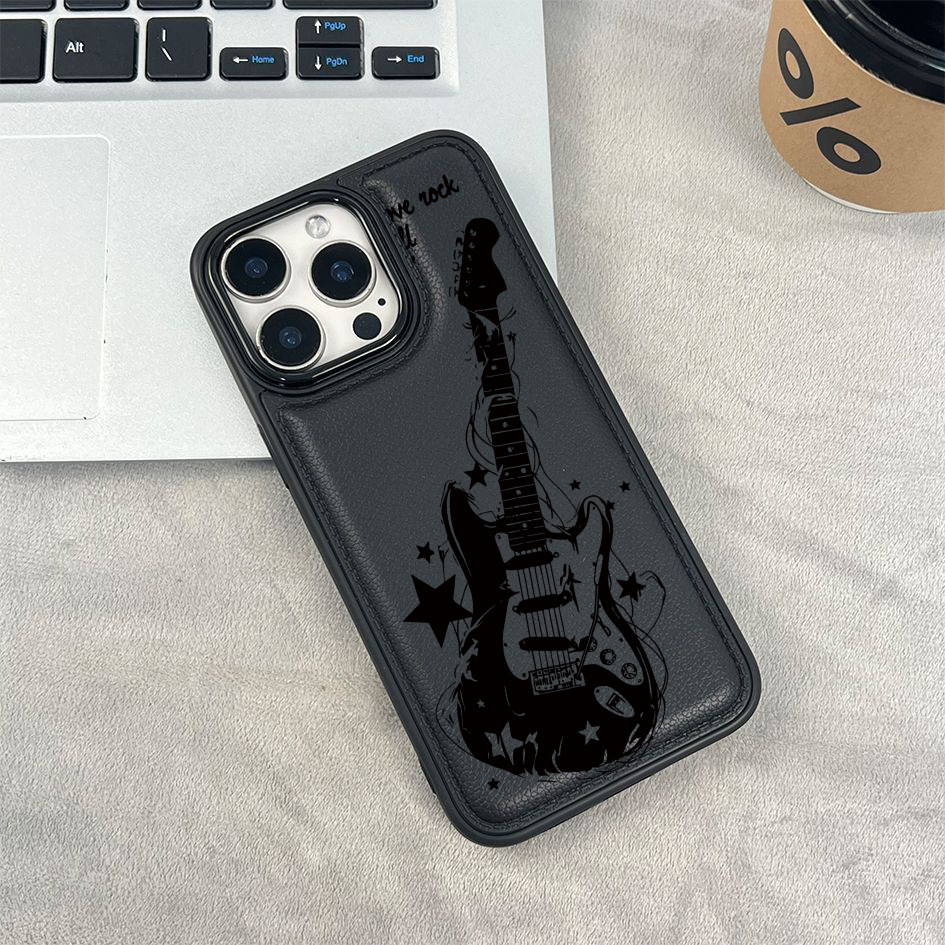 Hình vẽ phác thảo đàn guitar rock cho iPhone 17/16 Pro