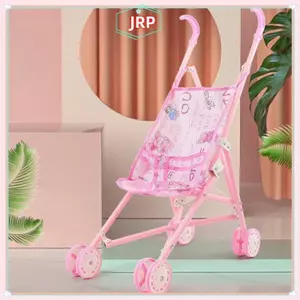 JRP Bền Tương Tác Búp Bê Pram Giả Vờ Chơi Đồ Chơi Ổn Định Búp Bê Handcart Nhựa Xe Đẩy Cho Bé Trai Bé Gái Trẻ Sơ Sinh JRP