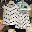 Shop Trẻ Em Tay Ngắn Phù Hợp Với Bé Gái Ren Homewear Bé Gái Băng Lụa Quần Short Hai Mảnh Quần Áo Trẻ Em