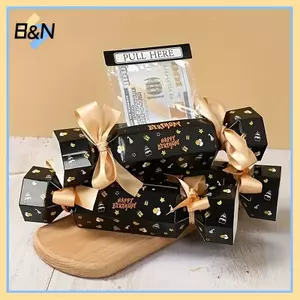 Hộp đựng tiền kẹo sinh nhật 4 món B & N, Túi đựng tiền bất ngờ, Túi đựng tiền sinh nhật hình chữ nhật Hộp quà bất ngờ.