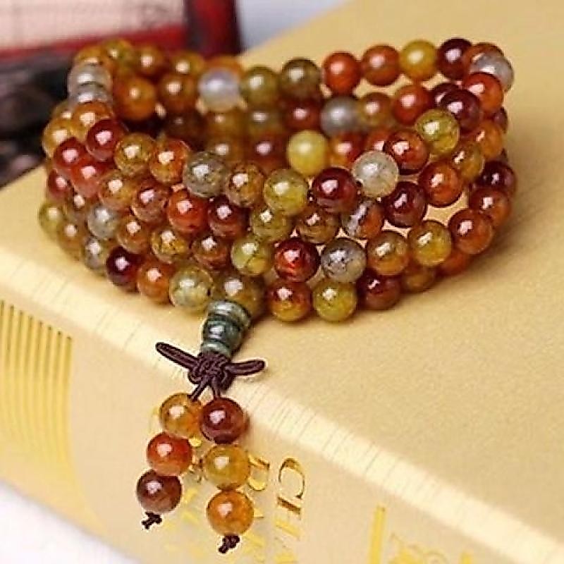 Tự Nhiên 108 Hạt Vòng Tay Họa Tiết Rồng Mã Não Vòng Tay Trang Sức Rồng Cân Đá Nam Nữ Cặp Đôi Đa Thông Số Hạt Mân Côi