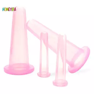 < Honeyba > 4 Cốc Massage Cupping Silicon, Dành Cho Cơ Thể Fac Ne Massage Mắt Bể Hút Chân Không Chăm Sóc Da Mặt Cơ Thể, Dụng Cụ Làm Đẹp Chống Lão Hóa Đẹp