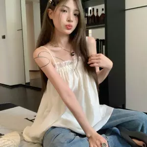 Áo yếm dáng rộng một vai phong cách Hàn Quốc Hot Girl Phiên bản thường ngày Seaside Kỳ nghỉ không tay All-Match Top