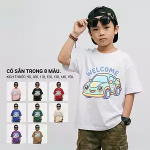 Áo thun bé trai in hình, bé từ 2-12 tuổi, thấm hút mồ hôi, mềm mịn, không gây kích ứng da, thời trang, phong c