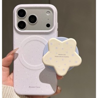 Sang Trọng Màu Tím Toàn Màn Hình Bắn Mực Từ Ngôi Sao Đứng Ốp lưng Thích Hợp Cho iPhone17 Pro Max 16 15 14 Pro Max Chống Sốc Bảo Vệ Camera Ốp Lưng Cứng Chống Rơi