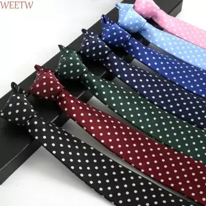 Cà vạt nam WEETW, Cà vạt trang trọng chấm bi hiện đại thanh lịch, Chất liệu Polyester thời trang Chiều rộng 8CM Cà vạt công sở cổ điển Công sở trang trọng