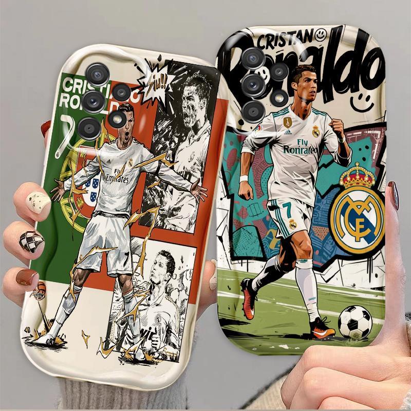 Thích Hợp Cho Samsung A13 A23 A33 A53 A32 A52 A52S 5G 3D TPU Mềm World Cup Cristiano Ronaldo Sinh Viên Ốp Điện Thoại Chống Sốc