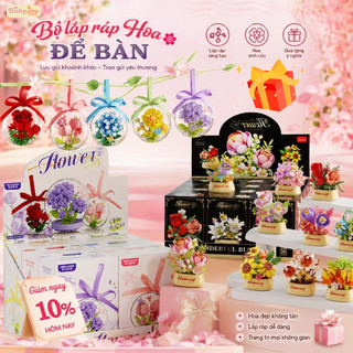 【BabyJoy】Bộ DIY 16 cành hoa lắp ráp sáng tạo, mô hình khối xây dựng, đồ chơi và quà tặng độc đáo cho trẻ em