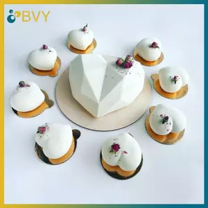 BVY Khuôn Silicon Hình Trái Tim Cho Món Tráng Miệng Pháp Mousse Bánh Ngọt Sô Cô La Nonsti Dụng Cụ Làm Bánh Ngọt Cho Gia Đình Nhà Bếp Nướng.
