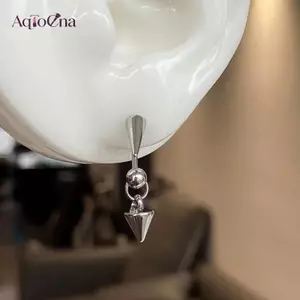 AqToCna 1 Gothic Thép Không Gỉ Barbell Spike Thả Stud Bông Tai Đinh Tán Cong Sụn Xuyên Bông Tai Cho Nữ Y2K Đảng Trang Sức AqToCna