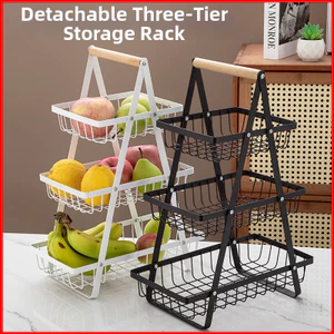 ST2 Giá để đồ trái cây có thể tháo rời 3 tầng cho trái cây Rau củ Đồ ăn nhẹ Giỏ trưng bày thực phẩm gia dụng TS2
