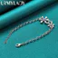 URMYLADY Bạc 925 Đôi Hoa Zircon Vòng Tay Nữ Tiệc Cưới Thời Trang Quyến Rũ Trang Sức