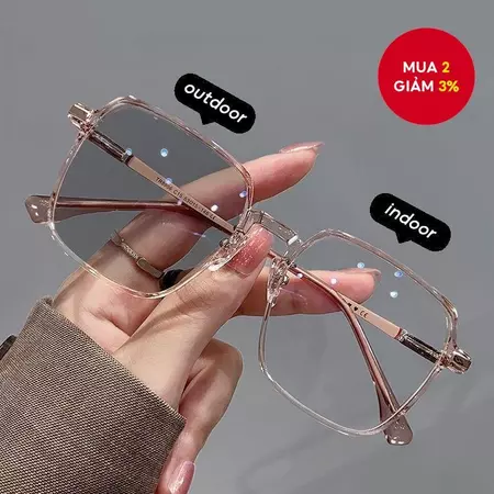 Kính Mắt Photochromic Nữ 2025 | Kính chặn ánh sáng xanh | Ống kính đổi màu khung lớn