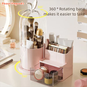 Màn hình mỹ phẩm FAVORITEGOODS, Hộp lưu trữ cọ trang điểm dung lượng lớn đa ngăn, PP di động chống bụi 360° Hộp đựng ngăn kéo xoay Phòng ngủ