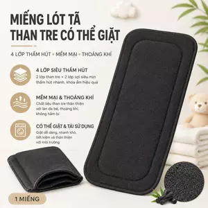 Miếng lót tã than tre Tấm lót tã em bé 4 lớp mềm mại thoáng khí thấm hút giặt được