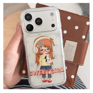 Dành Cho iPhone 17 Pro Max 16 15 14P Hoạt Hình Thời Trang Ngọt Ngào Họa Tiết Cô Gái Âm Nhạc Trong Suốt Mềm TPU Chống Sốc Vỏ Điện Thoại Chống Trầy Xước Vỏ Bảo Vệ Chống Bụi Bẩn