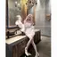 Pure Desire Style Super Sexy Hot Girl Wear Set Ren xuyên thấu Gạc khâu Body Bộ đồ ngủ gợi cảm