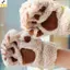 < YEI > Găng Tay Móng Vuốt Mèo Sang Trọng Đáng Yêu Găng Tay Sang Trọng Ấm Áp Mềm Mại Sang Trọng Ngắn Ngón Lông Tơ Gấu Găng Tay Trang Phục Găng Tay Nửa Ngón Mới