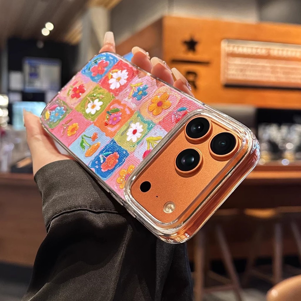 Ốp Điện Thoại Hoa Nổi Ba Chiều Thích Hợp Cho iPhone16promax Spring 14 Apple 17 Long Lanh 15 / 13 Bộ