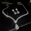 PNPIA- 3 Cái Thời Trang Đơn Giản Giọt Nước Pha Lê Thạch Nelace Bộ Bông Tai Nữ Cưới Cô Dâu Bộ Trang Sức Phụ Kiện Quà Tặng