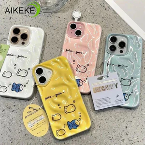 Ốp Điện Thoại Line Fish 3D Meteorite Cho Xiaomi Poco M7 M6 Plus M5S M3 M2 Tải Lại C75 C65 C61 C55 C31 C3 5G 4G Vỏ Sang Trọng Dễ Thương Đơn Giản Màu Kẹo Bóng Mềm