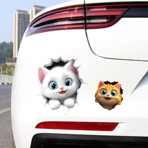 3d Ba Chiều Họa Tiết Mèo Cơ Thể Chống Trầy Xước Trang Trí Hoạt Hình Sáng Tạo Xe Điện Miếng Dán