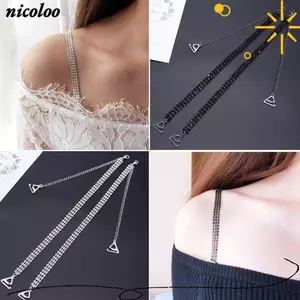 NICOLOO 1 Cặp Dây Đeo Vai Áo Ngực, Dây Đeo Áo Ngực Kim Cương Giả Màu Bạc, Pha Lê Gợi Cảm Cho Nữ Phụ Kiện Đeo Vai Thanh Lịch