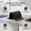 apill Gugxiom Giá đỡ điện thoại bằng nhôm silicon linh hoạt có thể gập lại được có thể gập lại thành bất kỳ hình dạng nào có thể điều chỉnh Giá để bàn chống trượt cho văn phòng tại nhà khi đi du lịch (Màu đen)