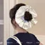 Pháp Quá Khổ Ren Scrunchy Buộc Tóc Xếp Ly Cao Cấp Dây Buộc Tóc Ngọt Ngào Cao Su Dây Buộc Đầu Phụ Kiện Tóc