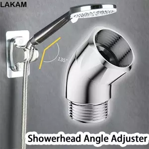 Bộ điều khiển góc vòi hoa sen LAKAM, Bộ điều chỉnh góc vòi hoa sen cầm tay cổng đa năng, Bộ chuyển đổi khuỷu tay vòi hoa sen 135 độ khuỷu tay 1 / 2 inch
