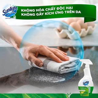 Nước lau đa năng Sunlight Chanh & Sả | Phiên bản nâng cấp từ Cif | Sạch bóng kin kít, không nhờn rít | Chai 500ml