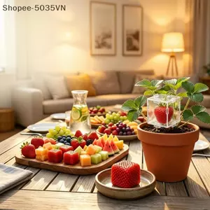 {AKIN} Dụng cụ định hình rau quả 2 khuôn nhựa Thiết kế hình vuông hình ngôi sao trái tim để làm vườn Bộ tăng trưởng thực vật độc đáo {a}