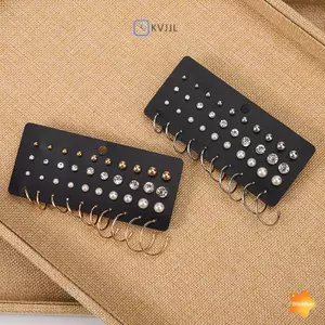 20 Đôi / bộ Bông Tai Nhỏ Đơn Giản Thời Trang Cổ Điển Dành Cho Nữ Bé Gái Pha Lê Bông Tai Ngọc Trai Trang Sức Mới