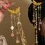 AqToCna Trung Quốc Hanfu Phụ Kiện Tóc Cho Nữ Hoa sel Nĩa Tóc Truyền Thống Cô Dâu Kẹp Tóc Vintage Mũ Đội Đầu AqToCna