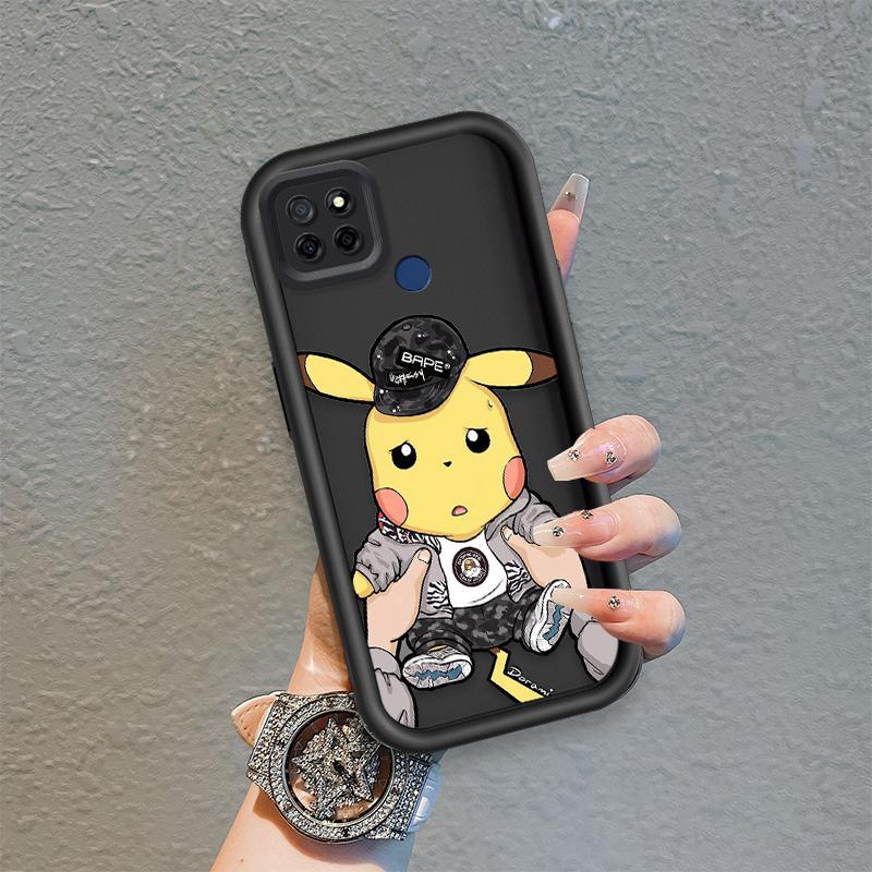 Áp dụng cho Realme C12 C25 C25S C21Y C25Y C15 Narzo 30A Narzo 20 Vỏ điện thoại mềm silicon hoạt hình TPU Pokémon Pikachu Angel Eye Ốp lưng chống sốc