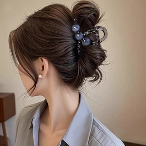 Kẹp Lấy Trung Bình Thích Hợp Cho Tóc Nhỏ Khối Lượng Tóc Ngọc Trai Cao Cấp Kim Cương Giả Tóc Mặt Sau Đầu Tấm Tóc Kẹp Cá Mập Mũ Đội Đầu Phong Cách Hàn Quốc