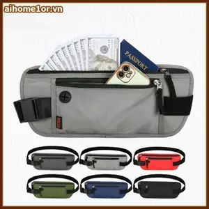 Túi đeo thắt lưng ẩn du lịch chống trộm AIHOM Unisex Đa chức năng Close-Fit Passport & ID Holder Splash-Restant Túi thắt lưng nhẹ,