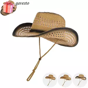 Mũ đi biển GAVESTO, Mũ rơm vành rộng rỗng, Mũ chống nắng cổ điển Mũ ngư dân mùa hè